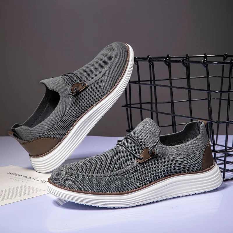 

New Men's Canvas Shoes Lightweight Casual Mesh Breathable Vulcanized Loafer for Men Classic Fashion Lace Up Work Shoe