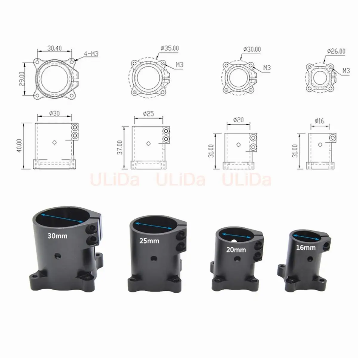 16mm 20mm 25mm 30mm Carbon Tube Mount Vertical Landing Gear Fixed Seat for Agriculture Plant Protection Drone