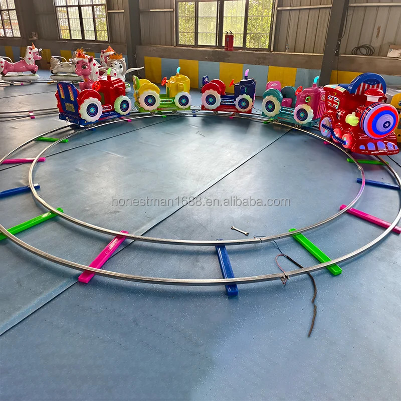 Children Set Indoor Toy  Amusement Park Outdoor Ride on Train with Track for Kids Electricpromote Sales