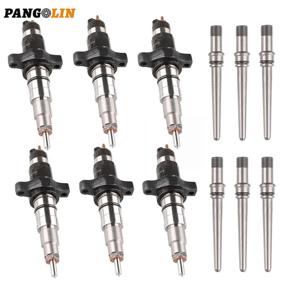 6x Engine Fuel Injectors 0986435503 0445120255 0445120210 For 2003-2004 Dodge Ram Cummins 5.9L Replace 5263318 3949619 3947550