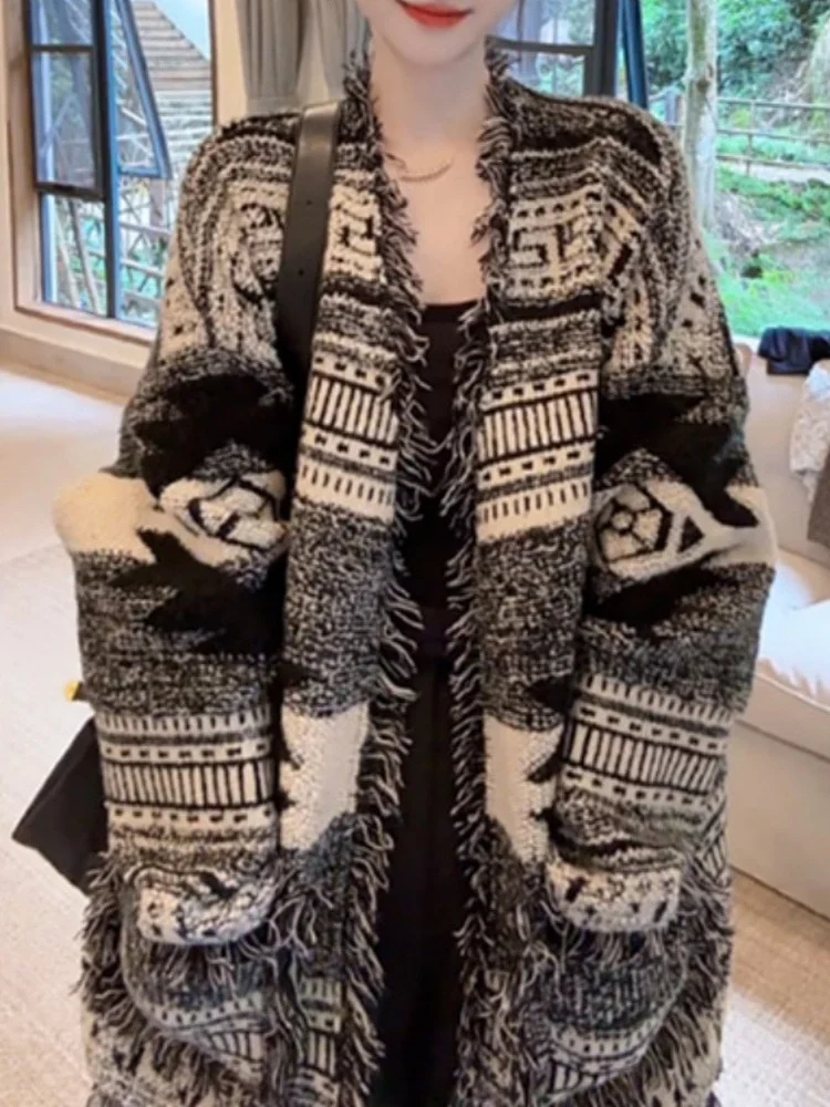 

Loose Casual Women's Sweater Cardigan Autumn Winter New Sle Slimming Braid Lazy Sle Open Front Long Sve V-Ne Top