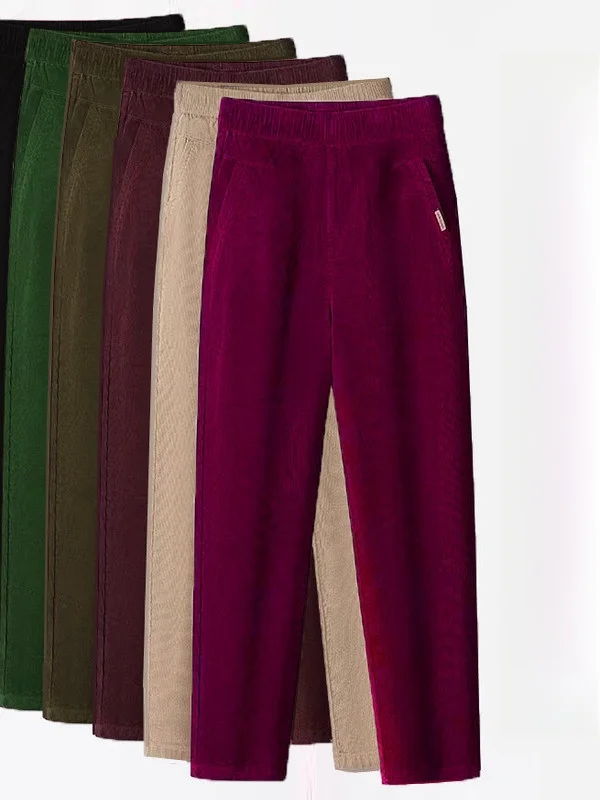 

Вельветовые повседневные брюки с высокой талией, женские свободные брюки Harlan, весна-осень заводские брюки для среднего возраста и лет