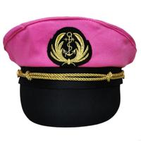 193D Pink Captain Hat for Sailor Party Masquerade Captain Marine Cruise