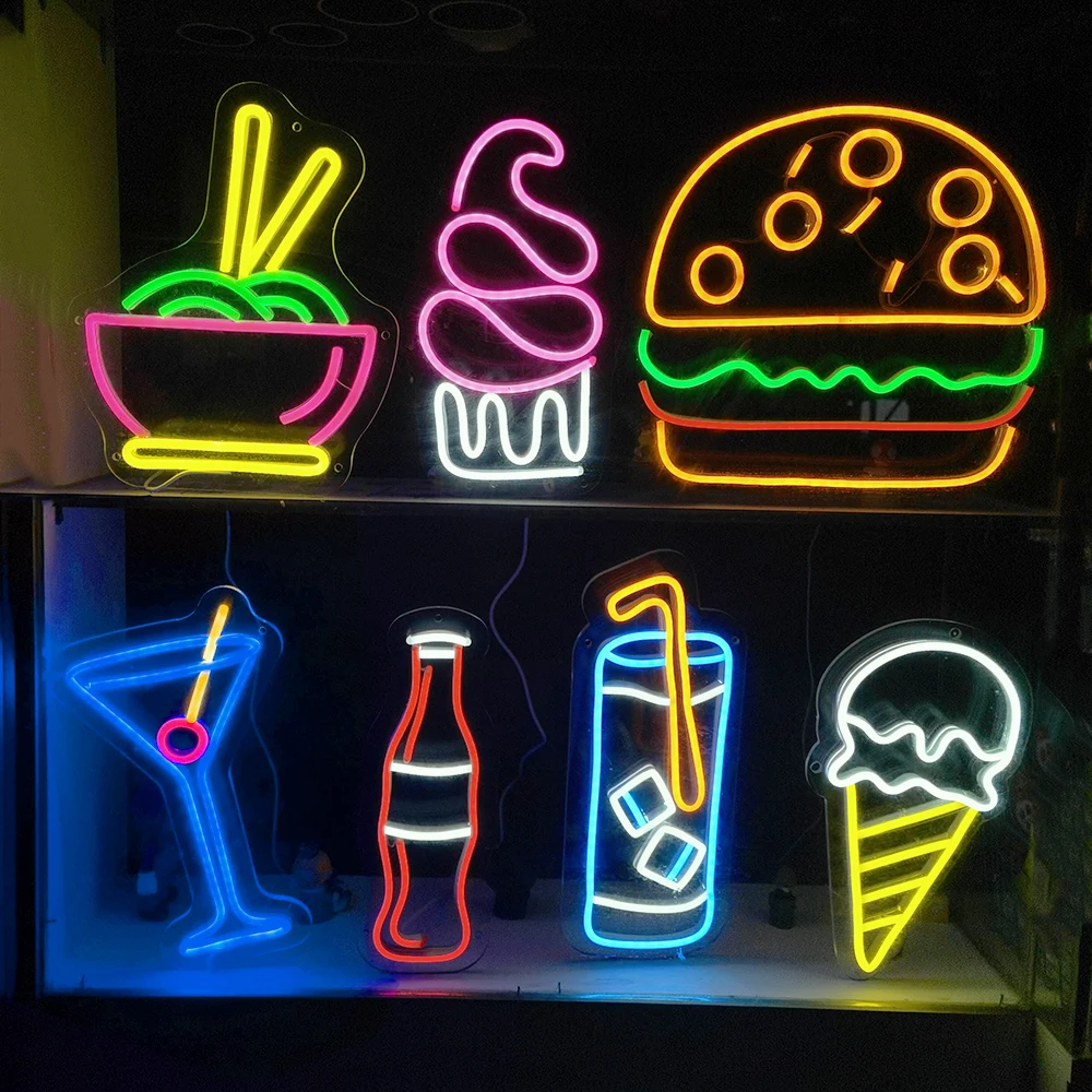 

Creative Led Neon Sign Night Light USB Powered Flexible Neon Lamp Ice Cream Kawaii Room Decor for Home or Commercial Lighting