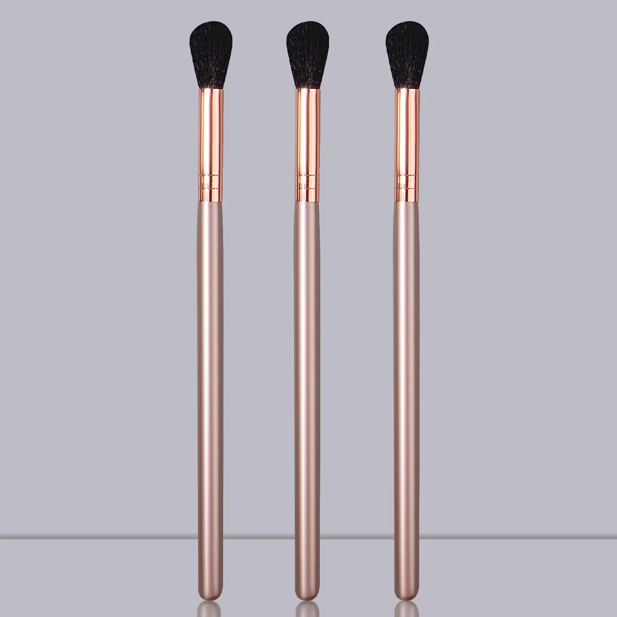 3PCS soft-bristled wooden-handled flame-type high-gloss brush, nose shadow brush, multi-functional facial brush, makeup tool