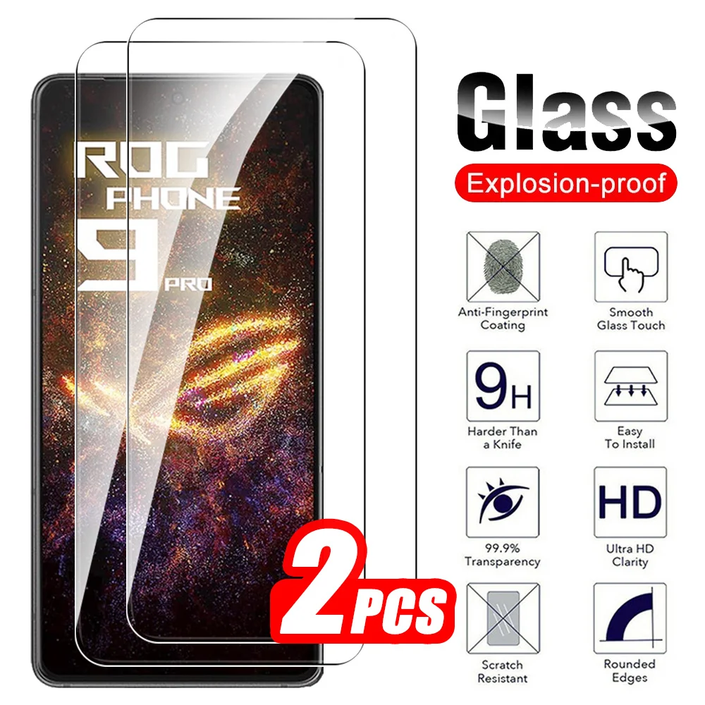 2Pcs For Asus ROG Phone 9 Pro Protective Glass Clear Tempered Glass ROGPhone9 ROG Phone9 Pro Phone 9Pro 5G Screen Protector Film