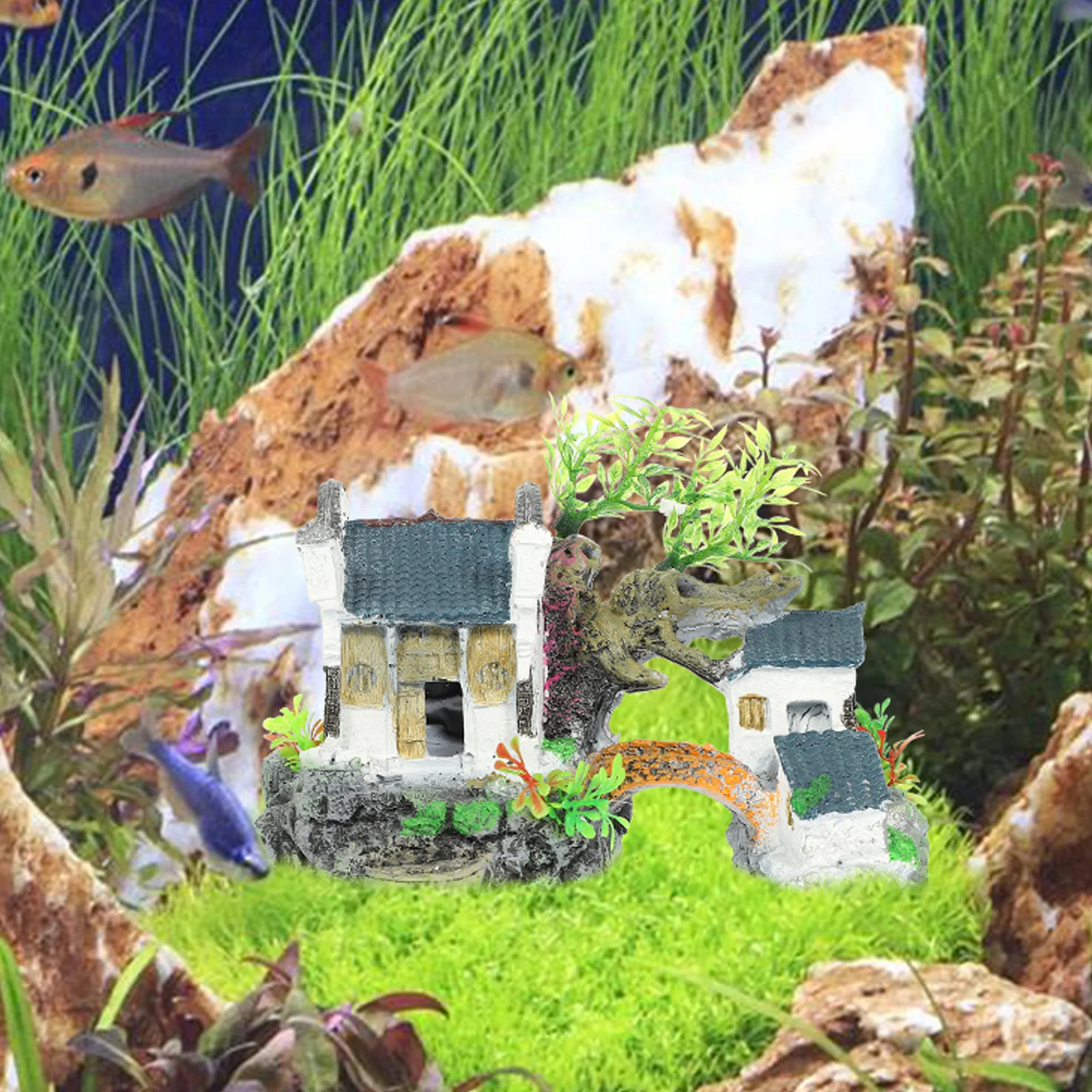

1pc Aquarium Cottage Decor Fake Fish Tank Ornament Underwater Landscaping Decoration For Home Office Tank Accessories Simulation