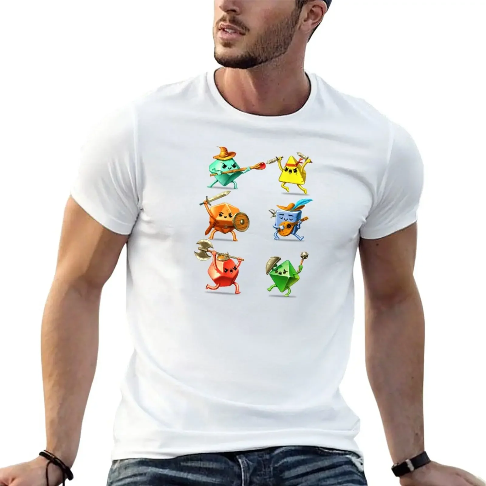 

New RPG Dice Party Full Set T-Shirt Tee shirt summer top mens graphic t-shirts big and tall