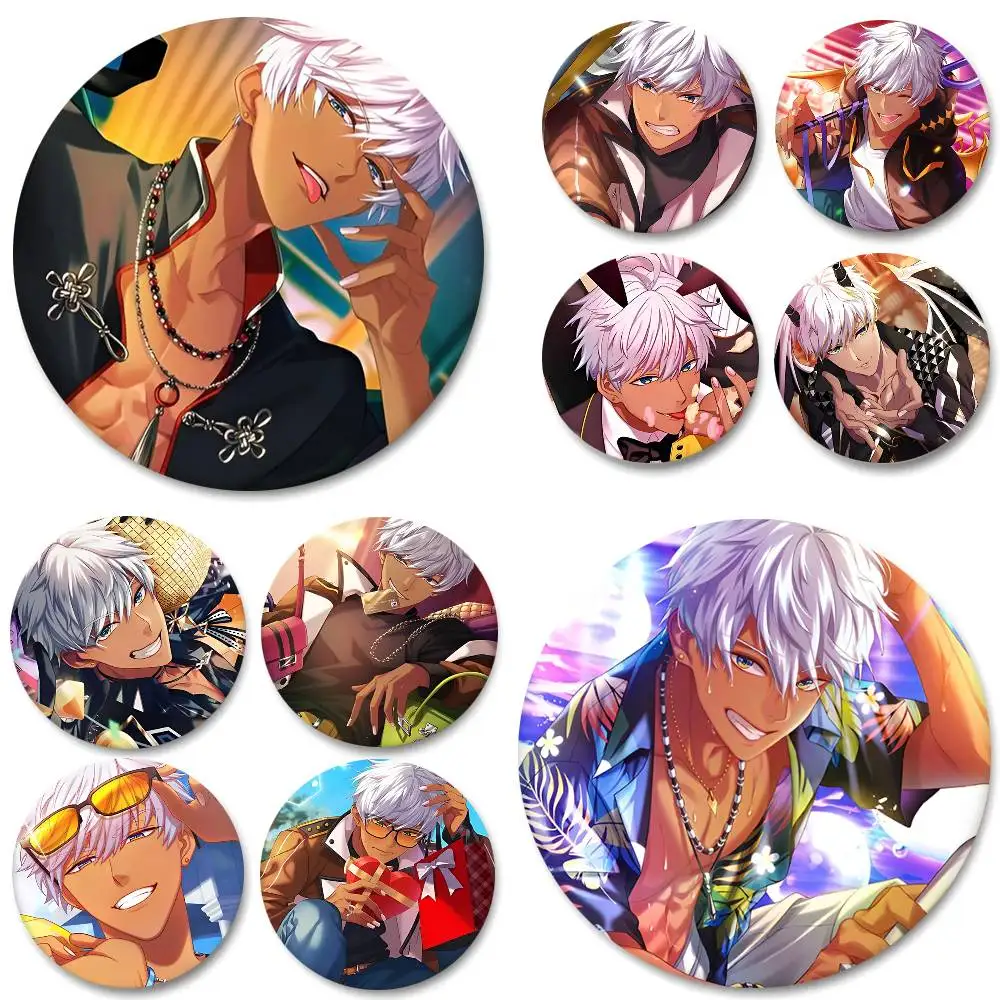 1pc M-ammon Obey Me Cartoon Style Badge Brooches On Backpack Decoration Round Enamel Pins For Accessorys