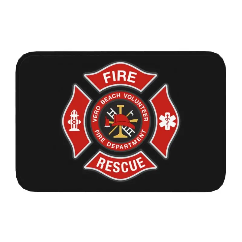 Custom Fire Rescue Firefighter Doormat Non-Slip Entrance Kitchen Bathroom Door Floor Mats Bedroom Balcony Carpet Rug