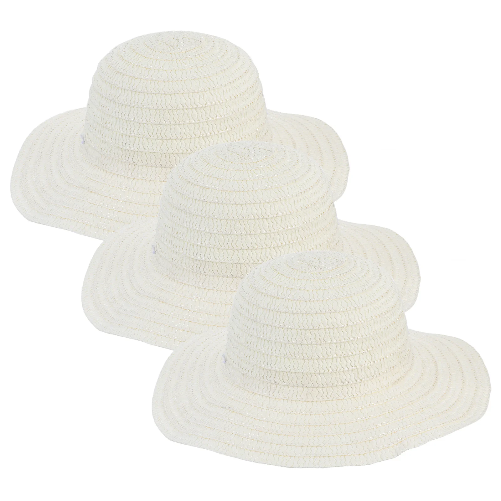3 pezzi mini cappello di paglia intrecciato cappello a cilindro rotondo decorazione artigianale fai da te accessorio per foto accessorio per pittura piccolo accessorio per decorazioni