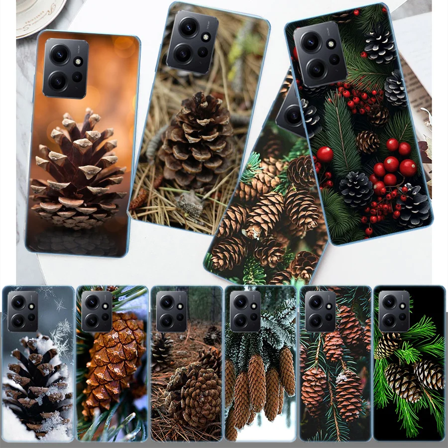 Christmas Pineapple Branch Cover Case For Xiaomi Redmi Note 12S 12 11 Pro Plus 11T 11S 10 5G 10S 9 9T 9S 8 8T 7 5A Pro TPU Phone