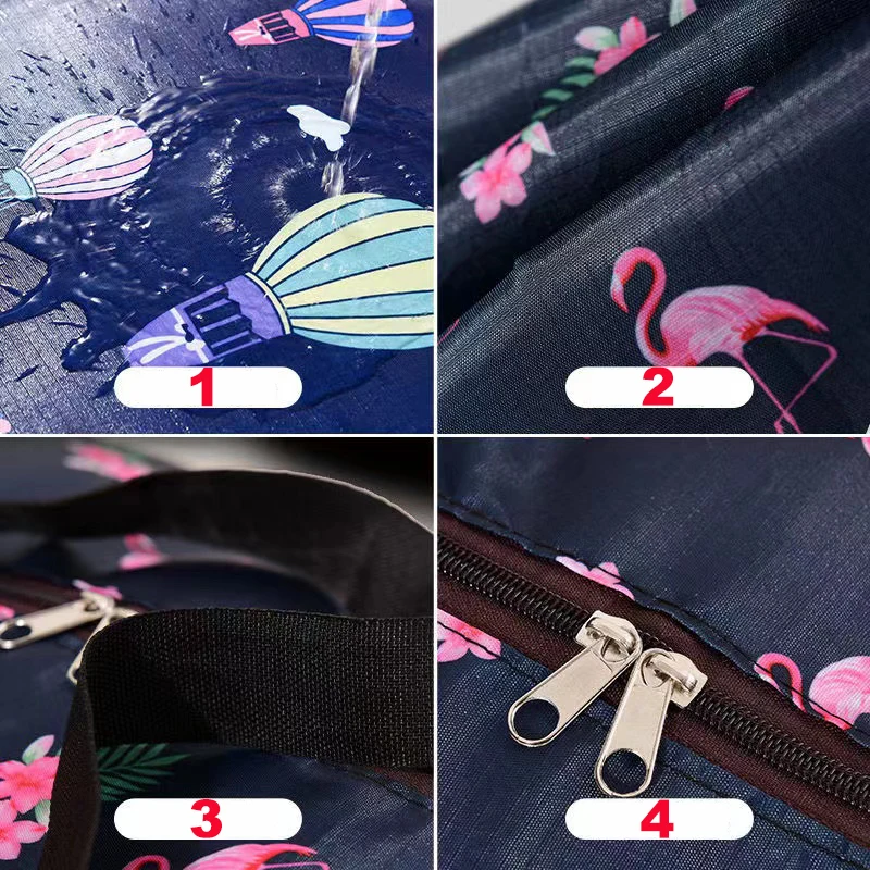 Impermeável Foldable Zipper Duffle Bag, sacos de armazenamento de roupas, espessado, umidade prova, movendo embalagem, bagagem portátil, viagem