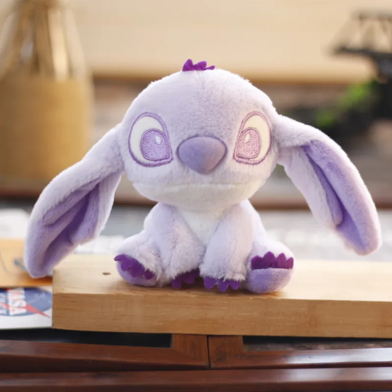 Miniso bonito ponto de pelúcia chaveiro brinquedo kawaii adorável lilo & ponto boneca anjo plushies bonito saco de pelúcia pingente meninas presente