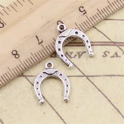 30Pcs/Lot 16x13mm Charm Lucky Horseshoe Horse Tibetan Silver Color Pendants Antique Jewelry Making