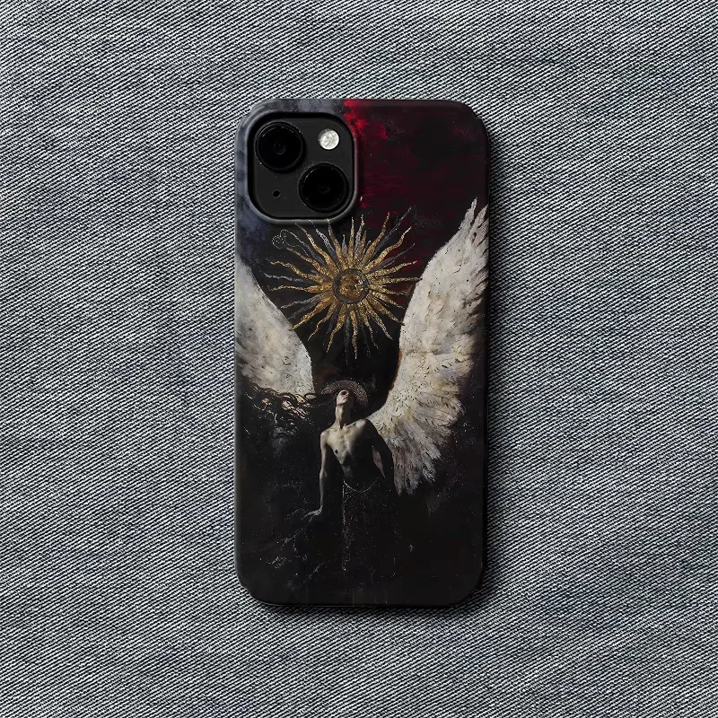 Único e estético arte angélica em tons escuros misterioso apollo capa de telefone para iphone 17 16 15 14 11 12 13 pro max plus capa traseira