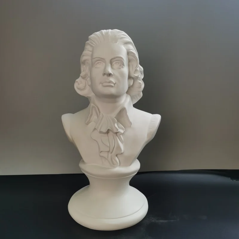 Nordic Style29cmResin Imitation Mozart Chest Portrait Statue Sculpture European Style Ornaments Art Supplies