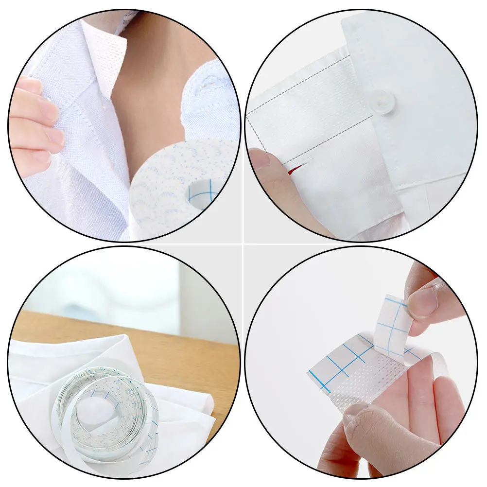

2pcs 2 Rolls Absorb Sweat Sticker For Shirt Collar Hat Non-Woven Sweat Absorption Pad Anti-Perspirant Inner Sticker Labor