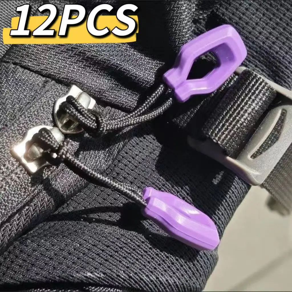 1-12PC Luminous Zipper Pullers Convenient Zipper Extension Knapsack Jacket Zippers Accessories Tent Zipper Pull Slider Head Tool