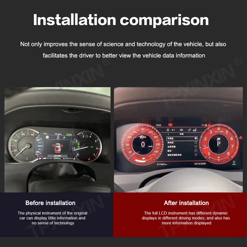 Digital LCD Dashboard Panel Virtual Instrument Cluster Android For JAGUAR XF XFL Center Speedometer