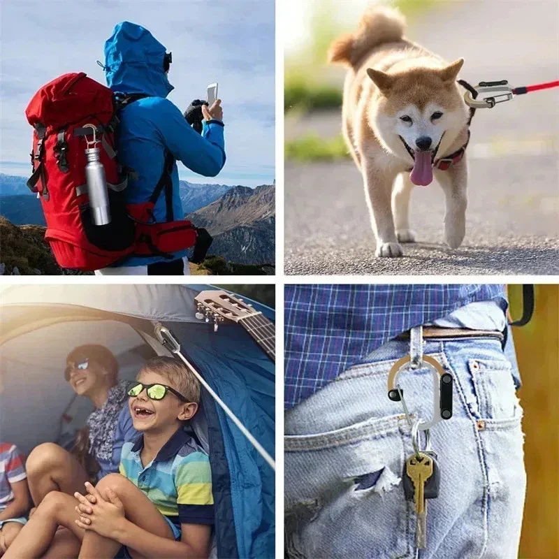 Multifunktionaler Drehbarer Karabiner, Hochleistungs-Schnappverschluss für Outdoor-Camping, Angeln, Wandern, Rucksack-Zubehör – Detail 3