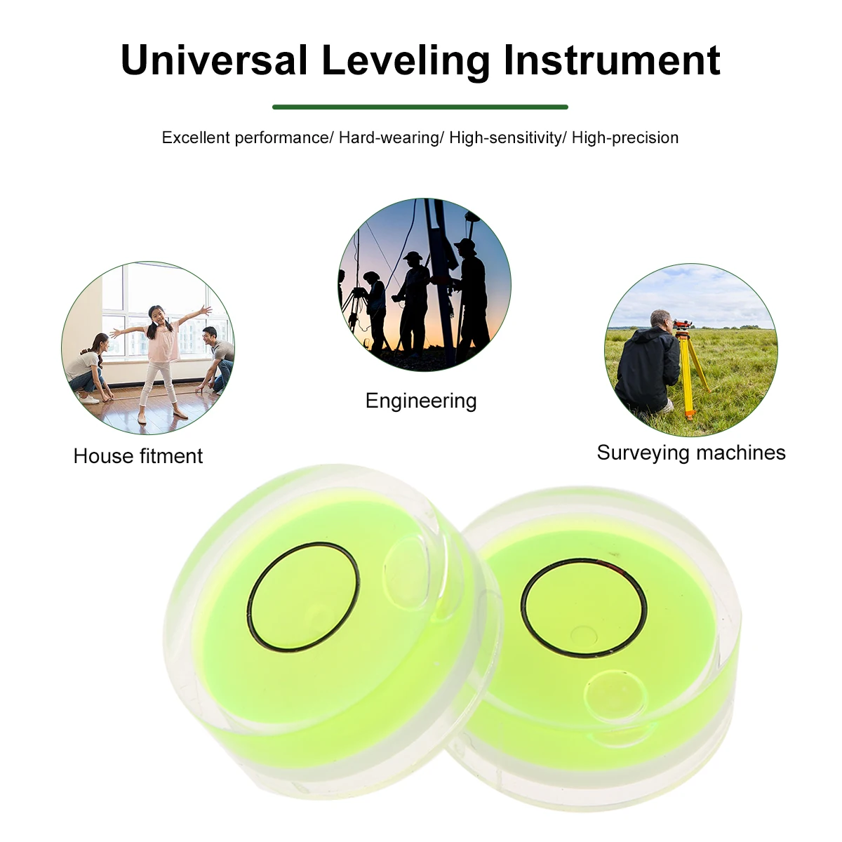 10pcs Circular Bubble Level Acrylic High Precision Horizontal Leveler For Measuring Tools Ruler
