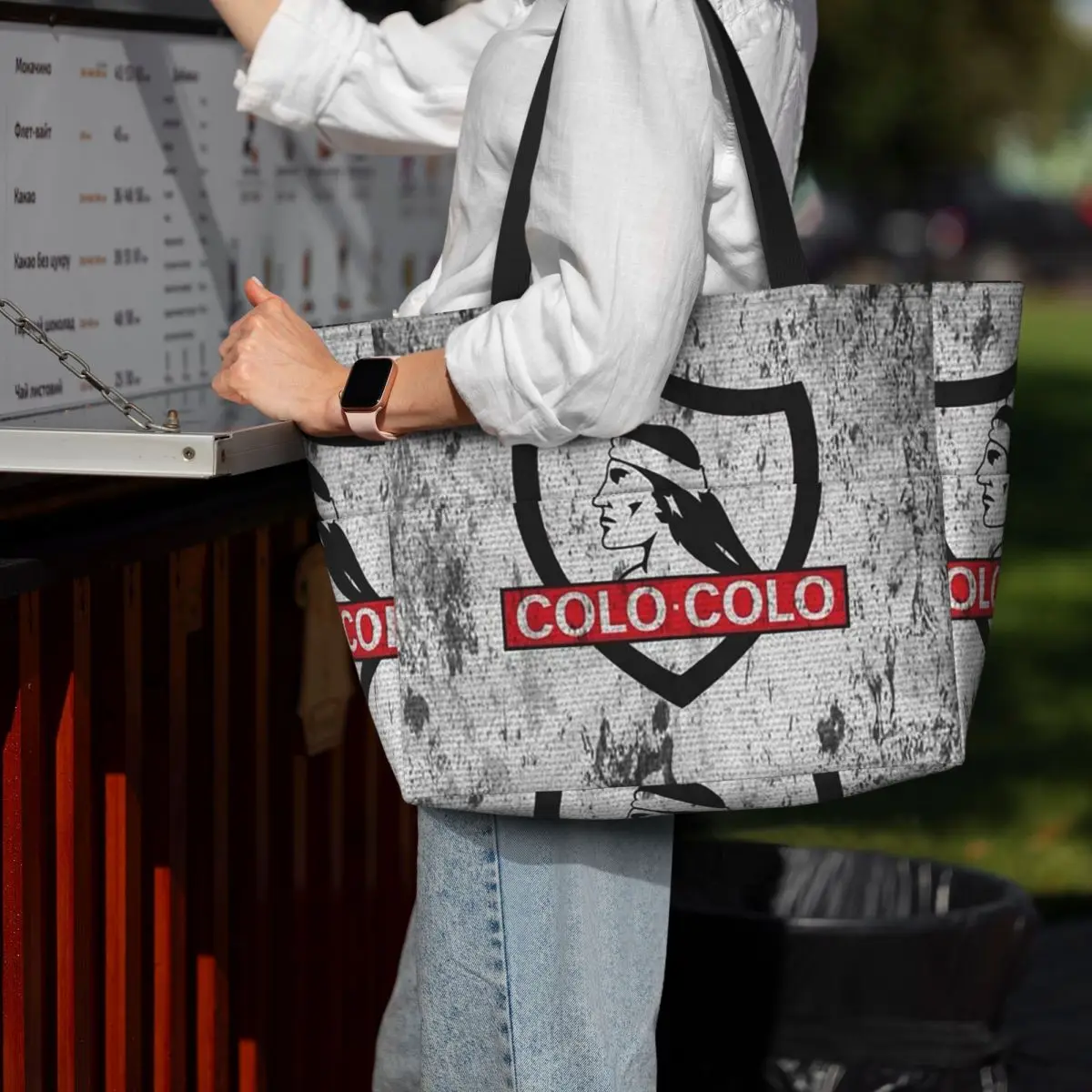 

Golden Colo-Colo Campeon DE Chile Beach Tote Bag Sport Gym Yoga Duffle Large Tote Bag Women Travel Bag Fitness bag