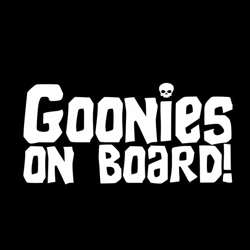 N383# Car Sticker GOONIES ON BOARD Waterproof Vinyl Decal Car Accessories Pegatinas Para Coche DIY Car Styling