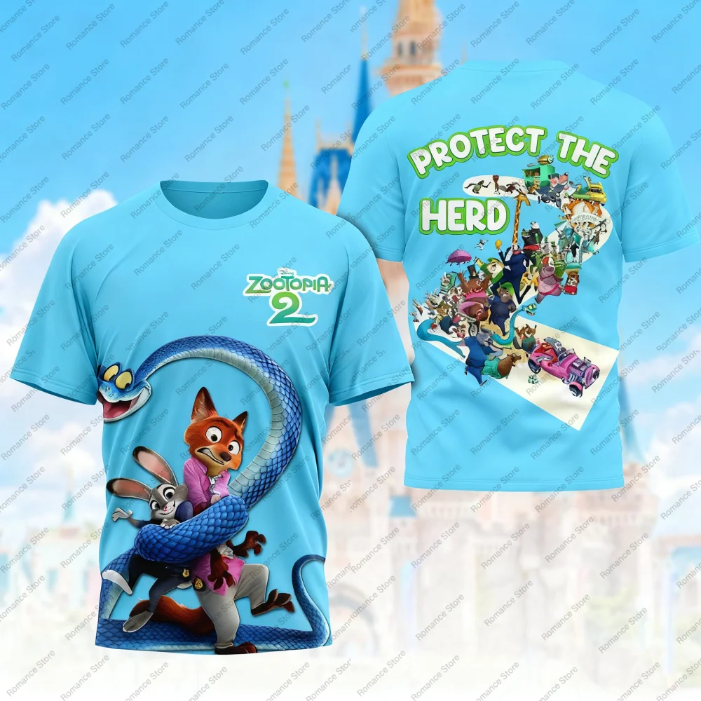 2026 Nieuwe Nick Judy shirts Gary Zootopia 2 T-shirts 3D Gedrukt Cosplay Kleding Street Fashion Ronde Hals Korte Mouwen T-shirts