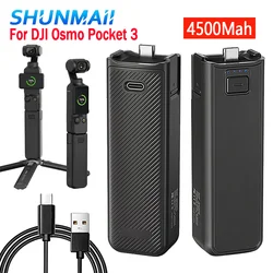 For DJI Osmo Pocket 3 Camera 4500Mah Battery Grip Fast Charging Handheld Power Bank Hand Grip Charger Camera Extension Rod