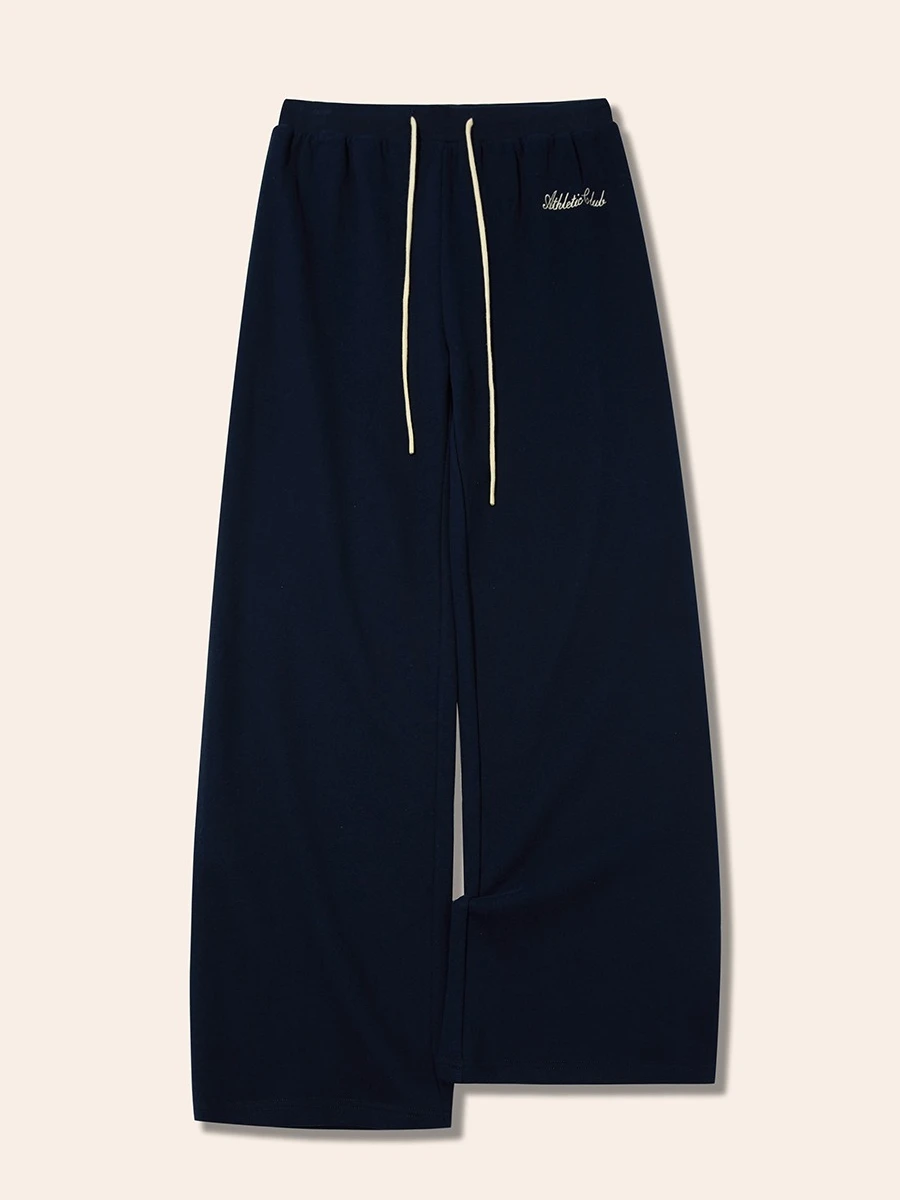 YESCCI Wide Leg Women Pants 20226 Autumn New Drawstring Elastic Waist Loose Fit Women Trousers Embroidery Casual Pants S56141687