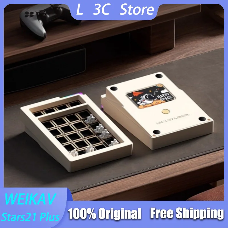 

WEIKAV Stars21 Plus Aluminum Alloy Numeric Keypad Tri Mode Hot Plug RGB Custom Office Keyboard Kit Support QMK VIA Original Pad