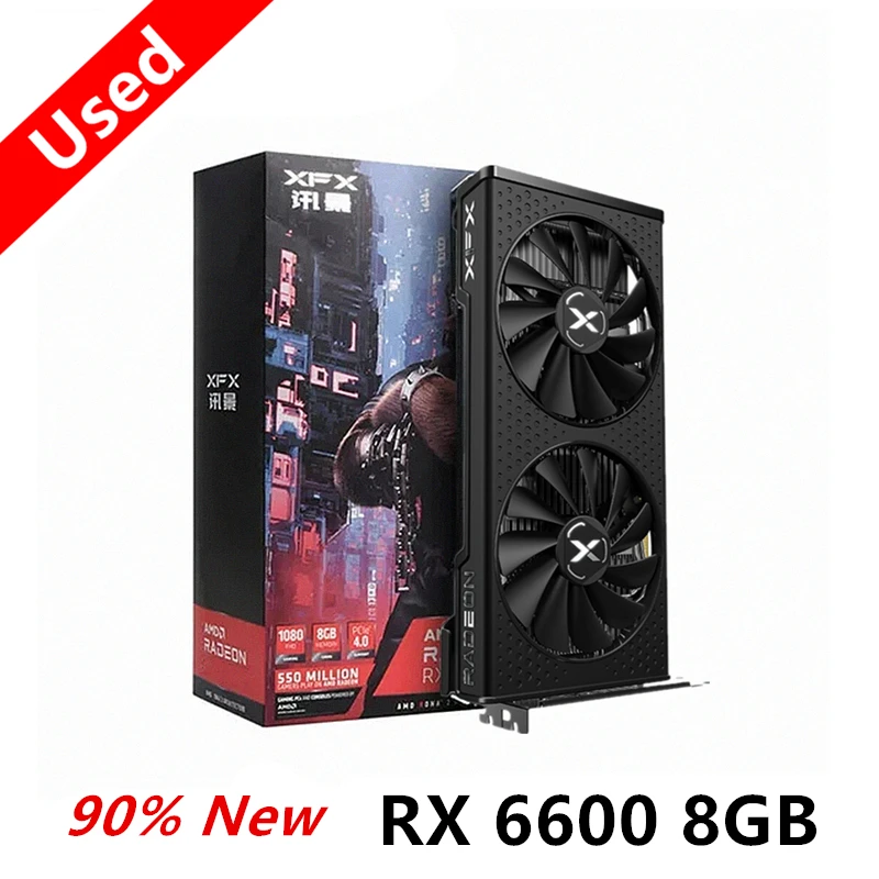 Top RX 6600 XT 6600XT RX6600 XT 8GB Graphics Card AMD GPU Radeon RX6600XT RX6600 XT GDDR6 Video Cards Desktop PC Computer Game