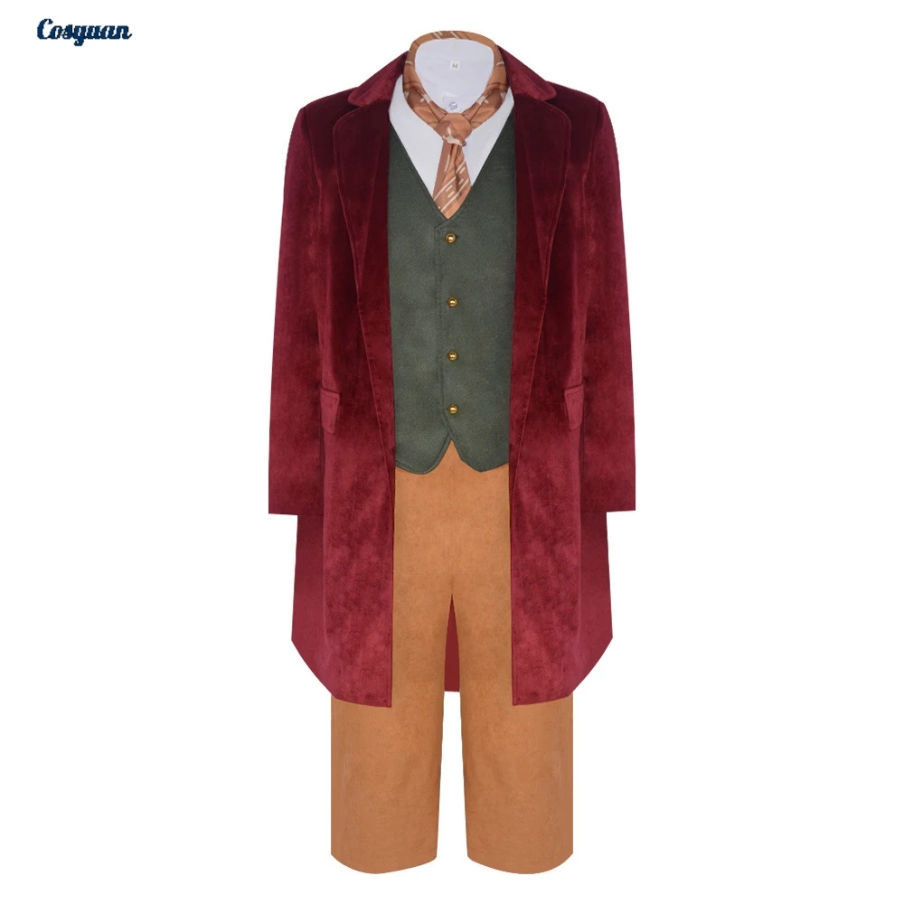 Disfraz de El Señor de los Anillos, Chaqueta, Chaleco, Camisa, Pantalones, Ropa de Bilbo, Disfraz para Fiesta, Juego de Roles, Disfraz de Halloween, Trajes de Carnaval