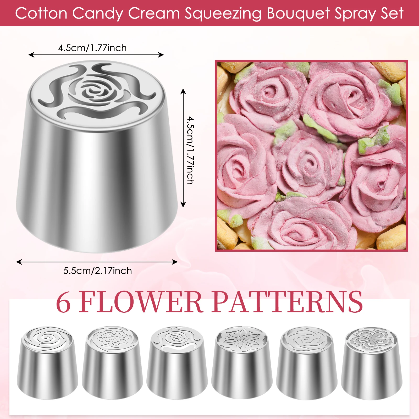 6Pcs Tip Piping Bunga Rusia Uk - Decorating Tip Set ulasan dan harga
