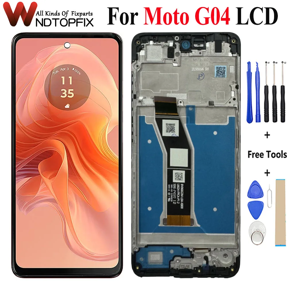 

Новый протестированный дисплей 6,56 дюйма для Motorola MOTO G04 XT2421-2, ЖК-дисплей G04, дигитайзер сенсорного экрана в сборе, запасные части