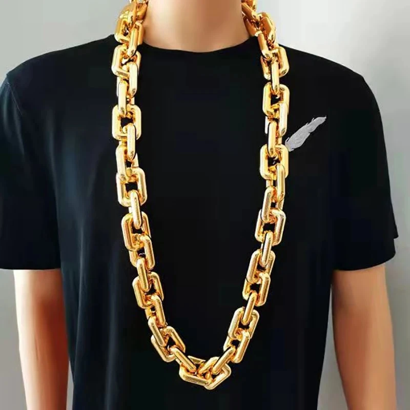 New Acrylic Necklace Bulky Hip Hop Thick Large Gold Chain Men Women Jewelry Gifts Halloween Plastic Diy Jewelry Making Accessori