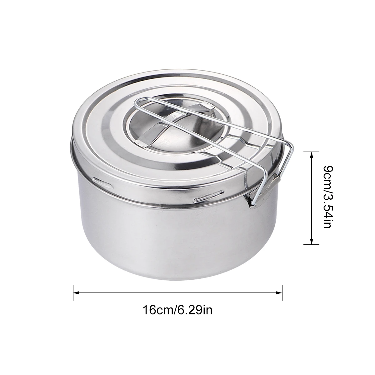 

1pc Thickened Stainless Steel Lunch Box 3 Grids Foldable Handle Food Containers Lids Bento Portable Storage Container