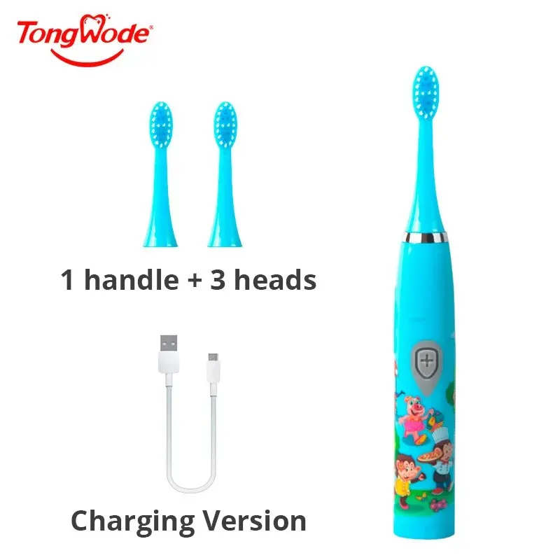 Kinder Sonic Elektrische Zahnbürste Bunte Cartoon Für Kinder USB Aufladbare Weiche Automatische Wasserdicht Mit Ersatz Kopf