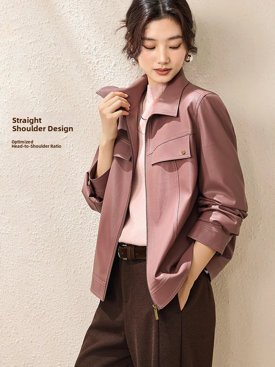 Moderne rétro Waed coton vêtements de travail en cuir Jaet ort décontracté Sle vêtements d'extérieur pour femmes automne 2025 nouveauté
