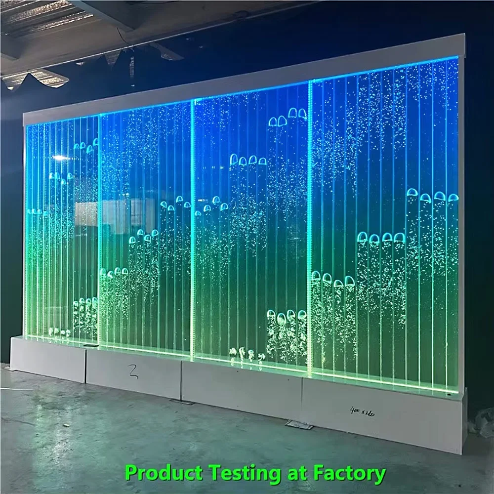 Customization.Colorful LED Light Acrylic Dancing Water Bubble Wall Display Pillar for Bar Decoration