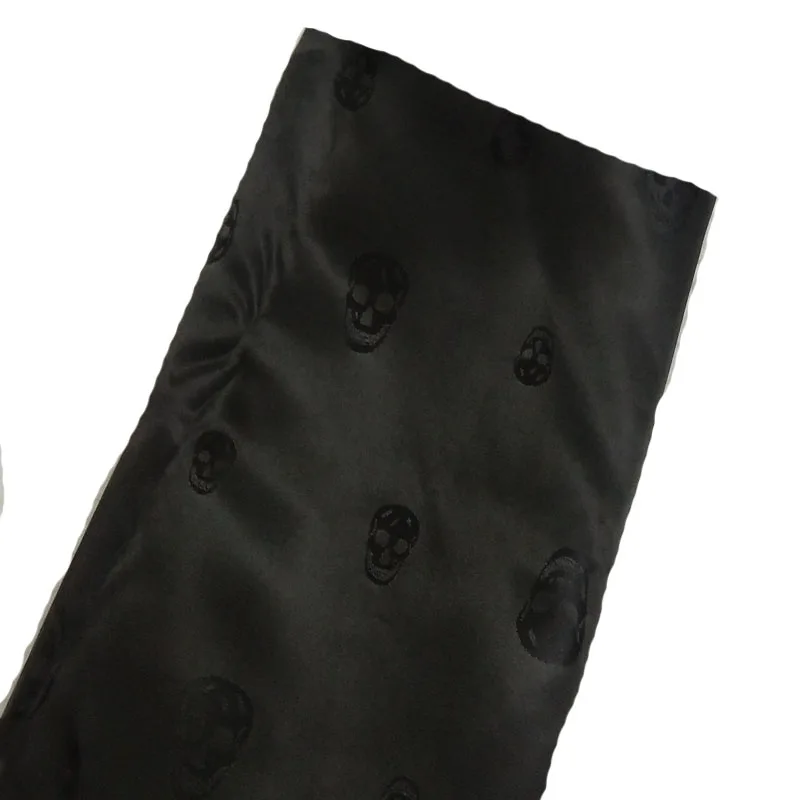 Vintage Punk Cool Black Navy Blue Skull Armor Jacquard Polyester Lining Fabric 50x140cm Jacquard Lining Fabric For Lining