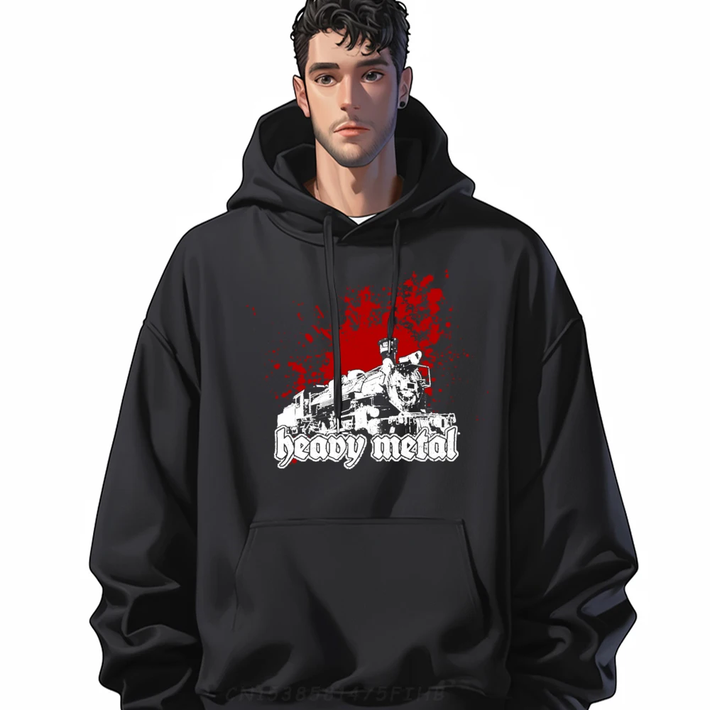 

Vintage Steam Locomotive Sweatshirt Printed Long Sleeve Design Funky Female Hoodies Crewneck Graphic Pullover For Man