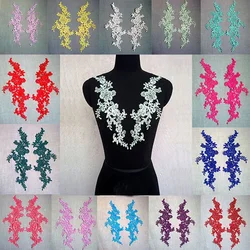 5pairs DIY Polyester Embroider Lace Patches Venise Lace flowers Lace Applique Garment Accessories 10*33cm