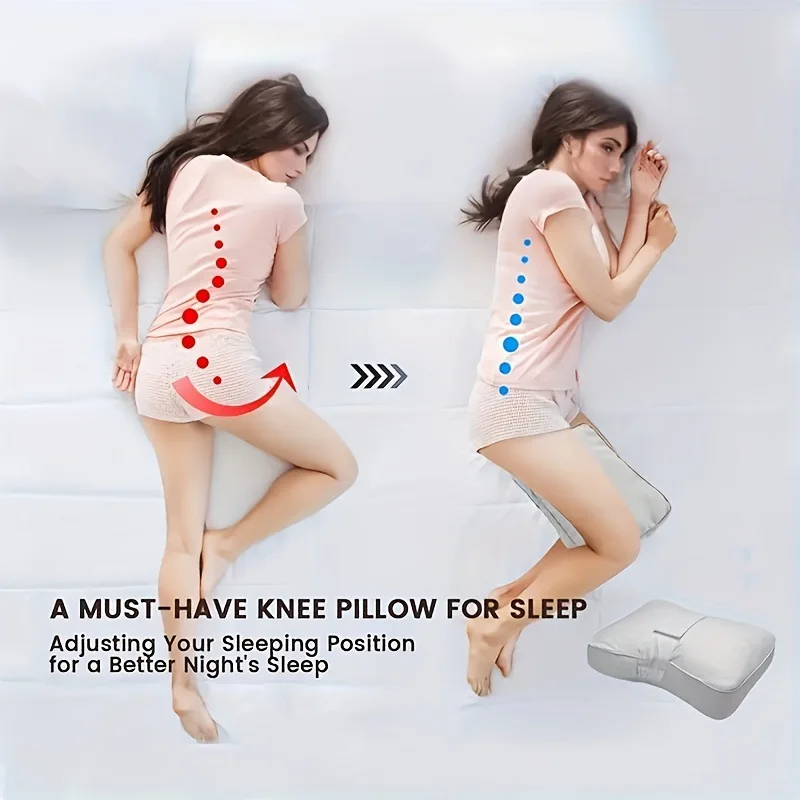 Knee Pillow for Side Sleepers Ergonomic Between Leg Under Knee Pillow with Adjustable Strap Knee Support Pregnancy Friendly