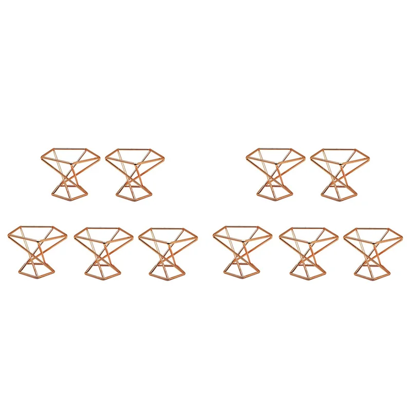 ABGR-팩 10 에어 플랜트 홀더 에어 플랜츠 홀더스 틸랜디아스 디스플레이 공기 정화 식물 컨테이너 에어 펀 스탠드, 로즈 골드