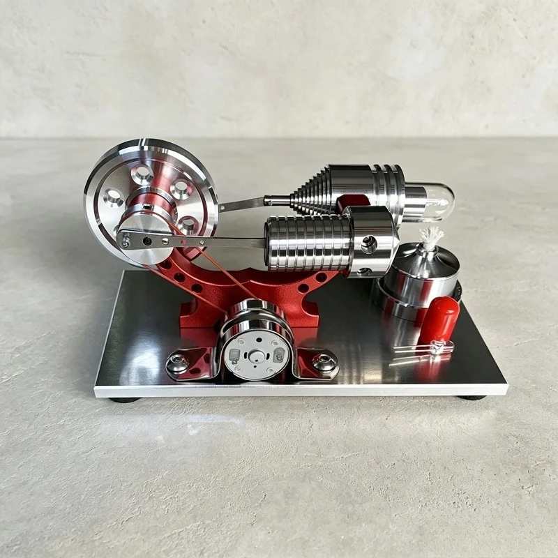 High Precision Stirling Steam Engine Model Micro Generator with LED Light Science Physics STEM Education DIY Toy Creative Gift