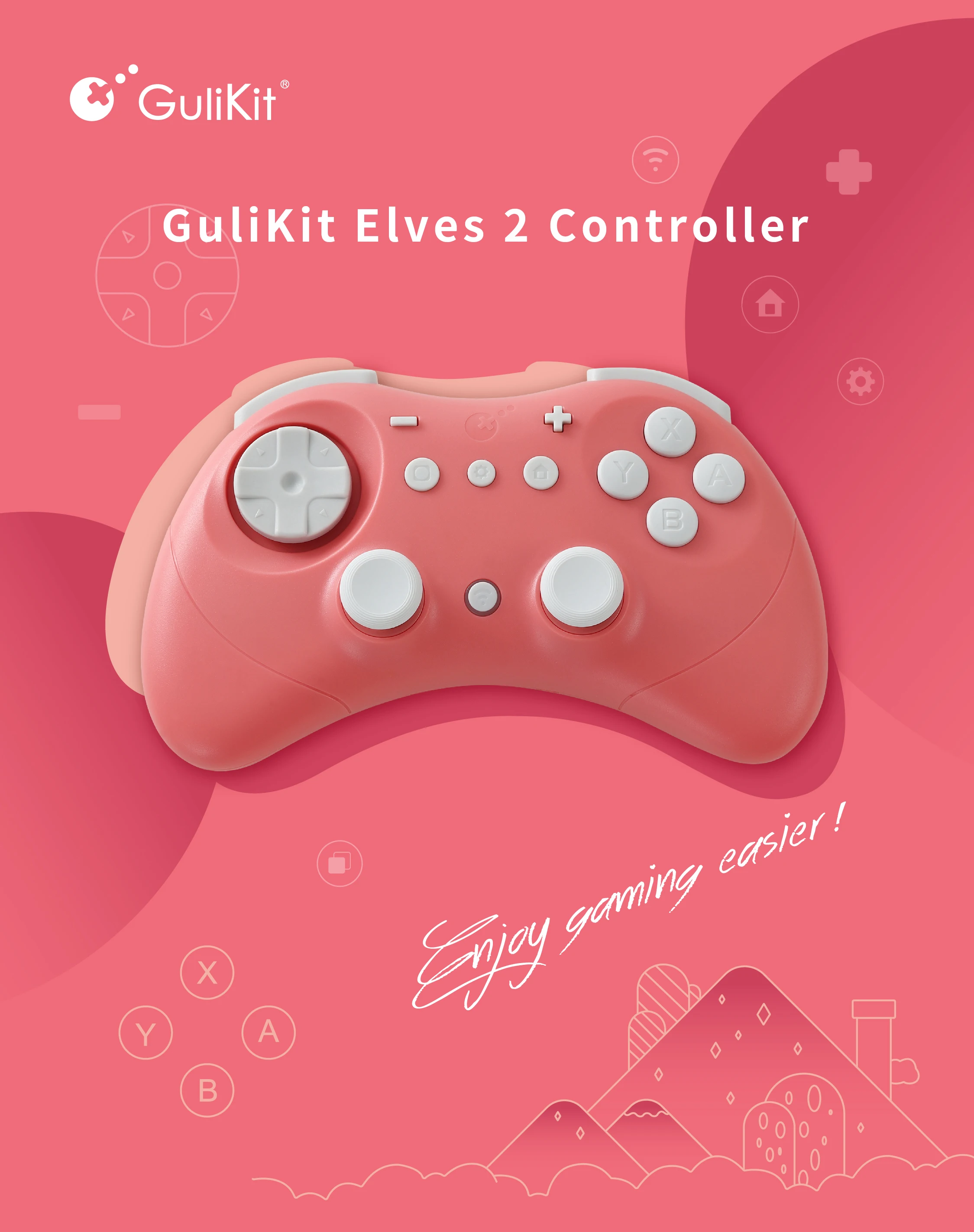 GuliKit Elves 2 Spielcontroller mit Hyperlink 2 Wireless-Adapter für Switch/Switch 2, Windows, 730Hz Bluetooth Polling-Rate – Detail 2