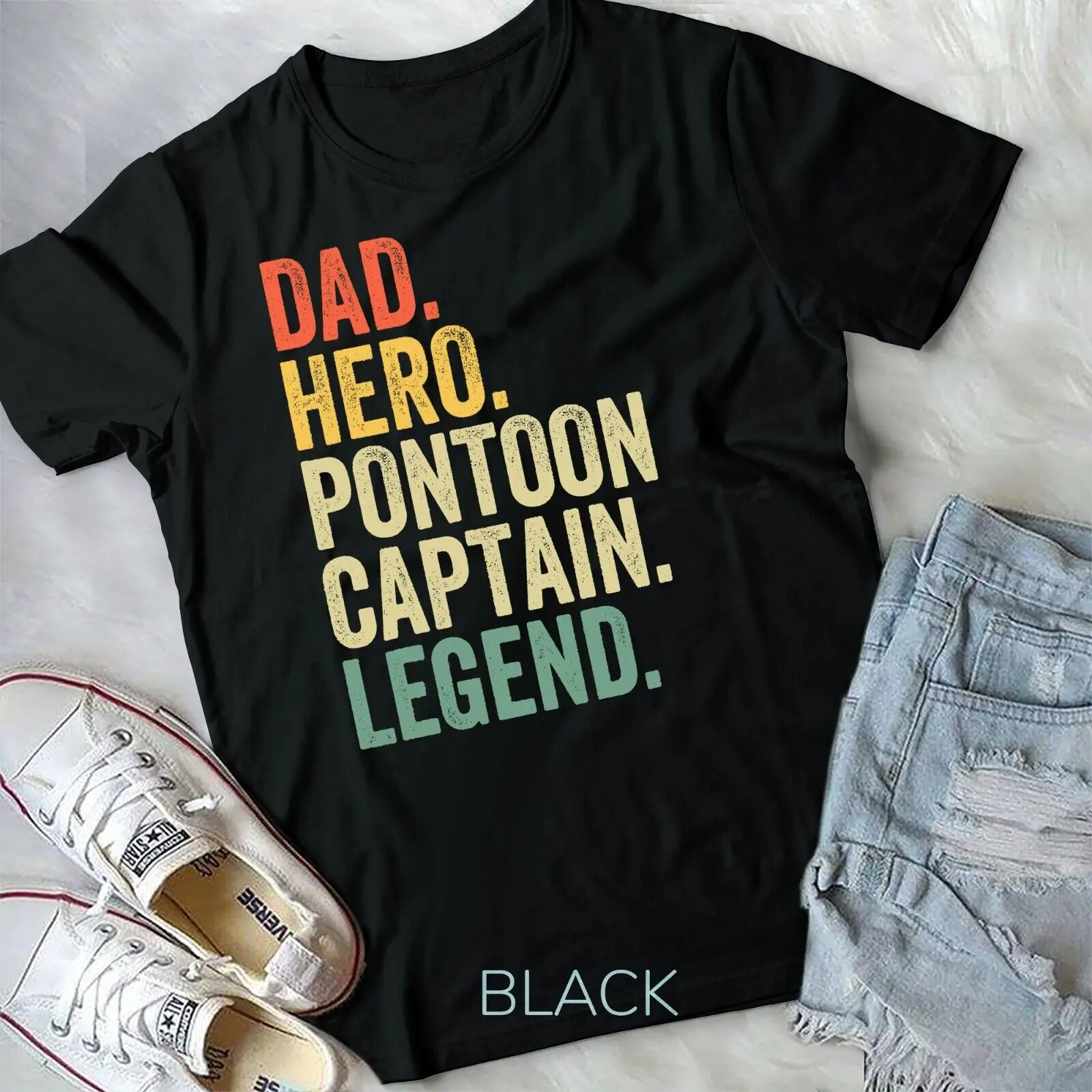 Funny Pontoon Boat Captain Dad Boating T-Shirt Unisex T-shirt