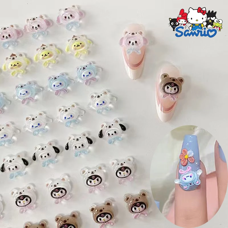 Sanrio Nail Charms Kuromi Cinnamoroll 50Pcs 3D Diy Resin Nail Jewelry Accessories Phone Cases Decor Anime Nail Art Girls Gift